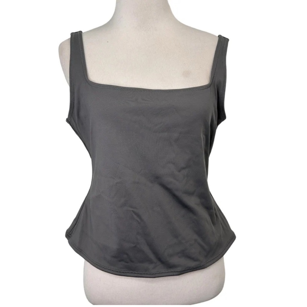 Skims Swim Tank Gray Gunmetal Tankini New with tags Size Large